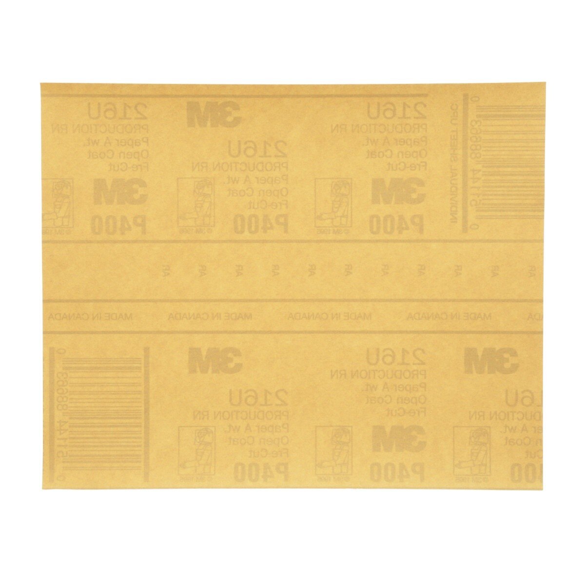 3M 216U 02539 Gold Abrasive Sheet, P400 Grade, 9 in x 11 in (7000118278) (250 Pack)