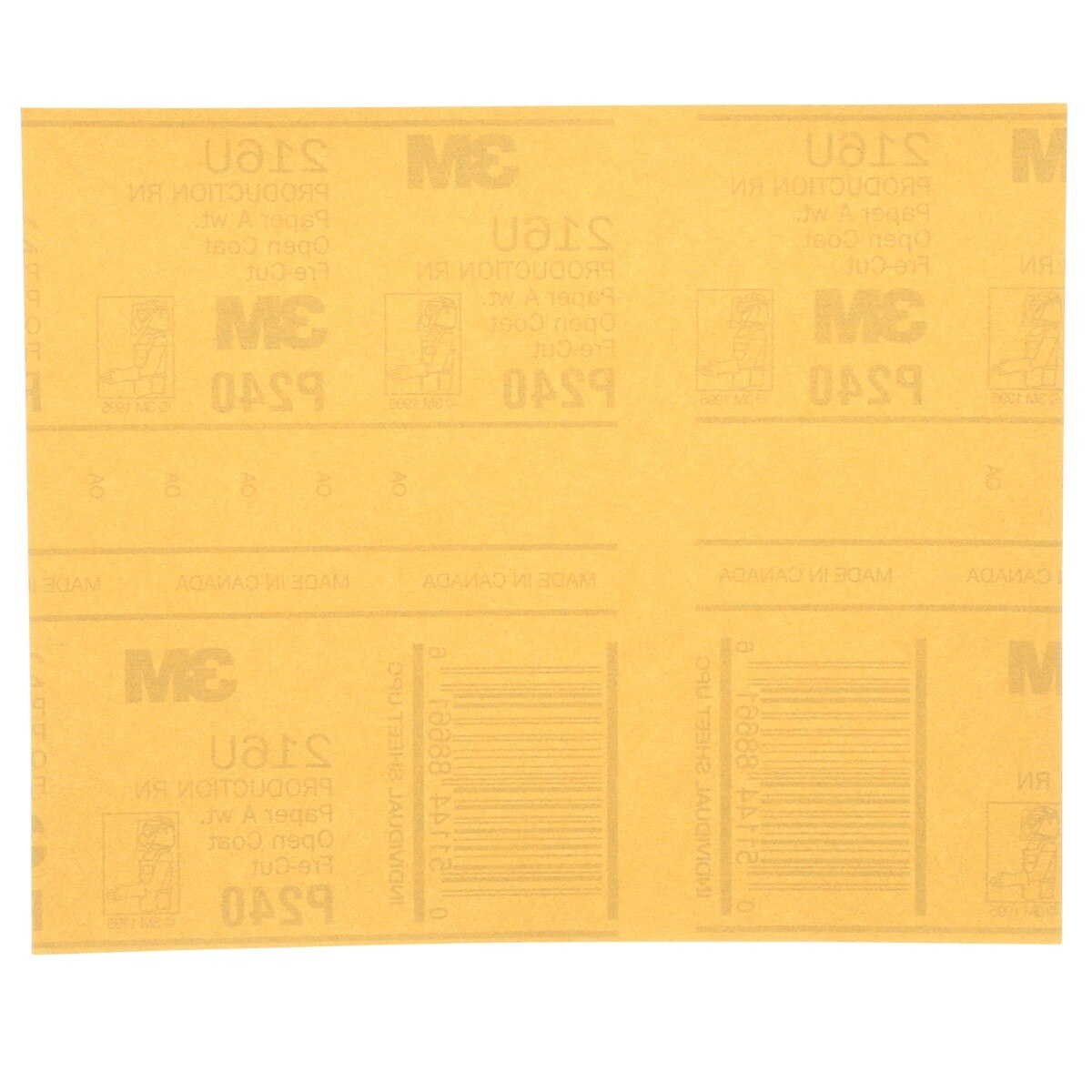 3M 216U 02543 Gold Abrasive Sheet, Aluminum Oxide P240, 9 in x 11 in (7000118282) (250 Pack)
