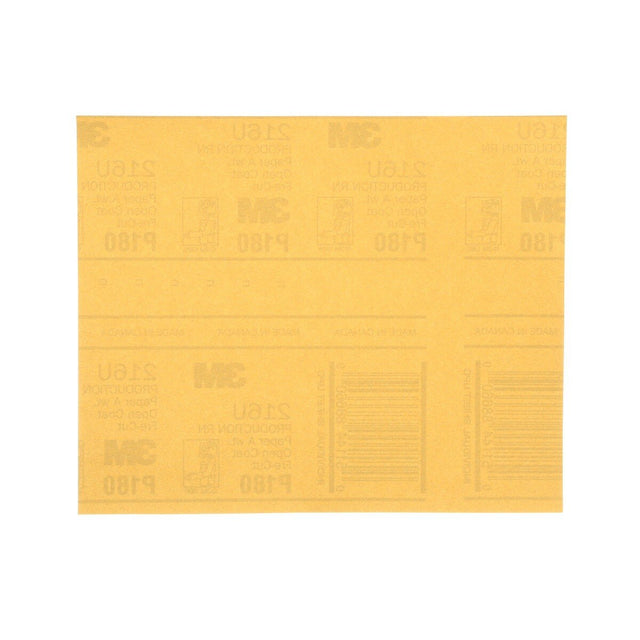 3M 216U 02545 Gold Abrasive Sheet, P180 Grade, 9 in x 11 in (7000118284) (250 Pack)
