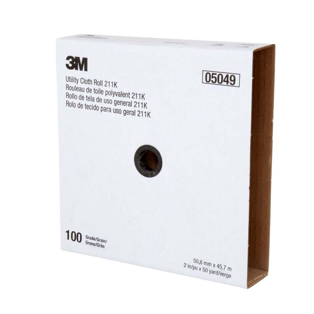 3M 211K Utility Cloth Roll , Aluminum Oxide, 2" Width x 50yd Length, 100 Grit (7000118334)  - (5Pack) - 6