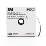 3M 211K Utility Cloth Roll, Aluminum Oxide 320 Grit J Weight Full Flex Gray, 2 in x 50 yd (7000118352)  - (5Pack)