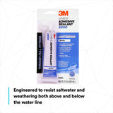 3M 5200 5203 Marine Adhesive Sealant White, 3 fl oz Tube, Permanent Waterproof Bond for Boats and RVs Above and Below Waterline (7000118401)  - (6Pack) - 3