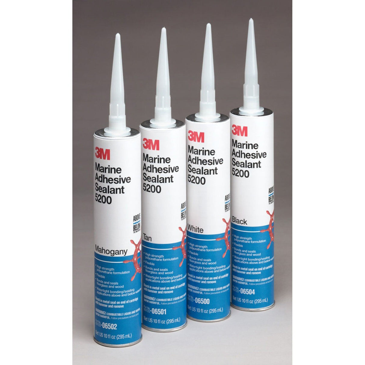 3M 5200 5203 Marine Adhesive Sealant White, 3 fl oz Tube, Permanent Waterproof Bond for Boats and RVs Above and Below Waterline (7000118401)  - (6Pack) - 10