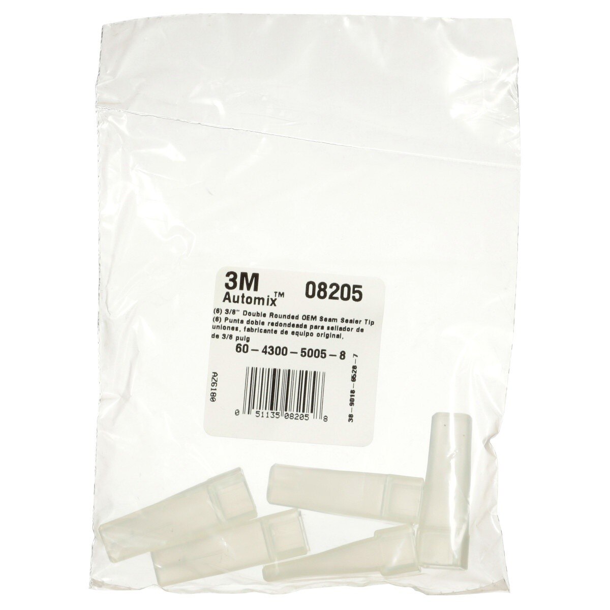 3M 08205 OEM Seam Sealer Tip, 3/8 in, Double-Rounded, Opaque Plastic (7000118471) (36 Pack) - 5