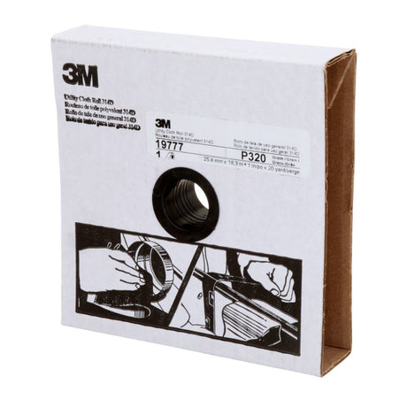 3M 314D Utility Cloth Roll, Aluminum Oxide P320 J-weight, Maroon, 1 in x 20 yd (7000118499)  - (5Pack) - 7