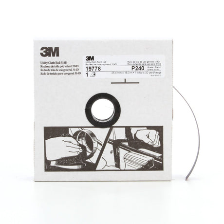 3M 314D Utility Cloth Roll, Aluminum Oxide P240 J Weight, Maroon, 1 in x 20 yd (7000118500)  - (5Pack)