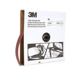 3M 314D Utility Cloth Roll, Aluminum Oxide P240 J-weight, Maroon, 1 in x 50 yd (51115197864) (7000118508)  - (5Pack)