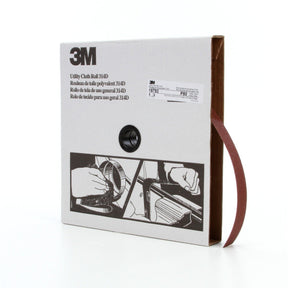 3M 314D Utility Cloth Roll, Aluminum Oxide, P80 J-weight, Maroon, 1 in x 50 yd (7000118514)  - (5Pack)