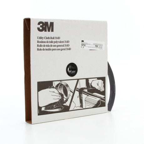 3M 314D Utility Cloth Roll, Aluminum Oxide, P80 J-weight, Maroon, 1 in x 50 yd (7000118514)  - (5Pack) - 2