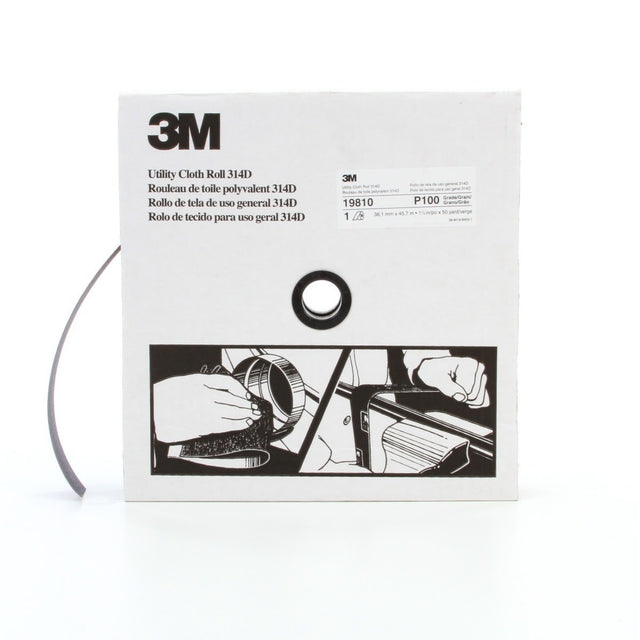 3M 314D Utility Cloth, P100 J-weight, 1-1/2 in x 50 yd (7000118530)  - (5Pack)