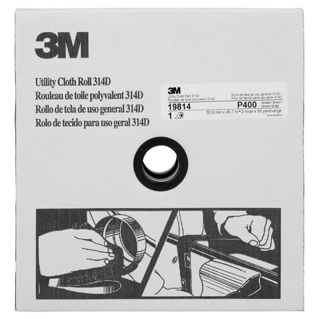 3M 314D Utility Cloth Roll, Aluminum Oxide, P400, Maroon, 2 in x 50 yd (7000118534)  - (5Pack)