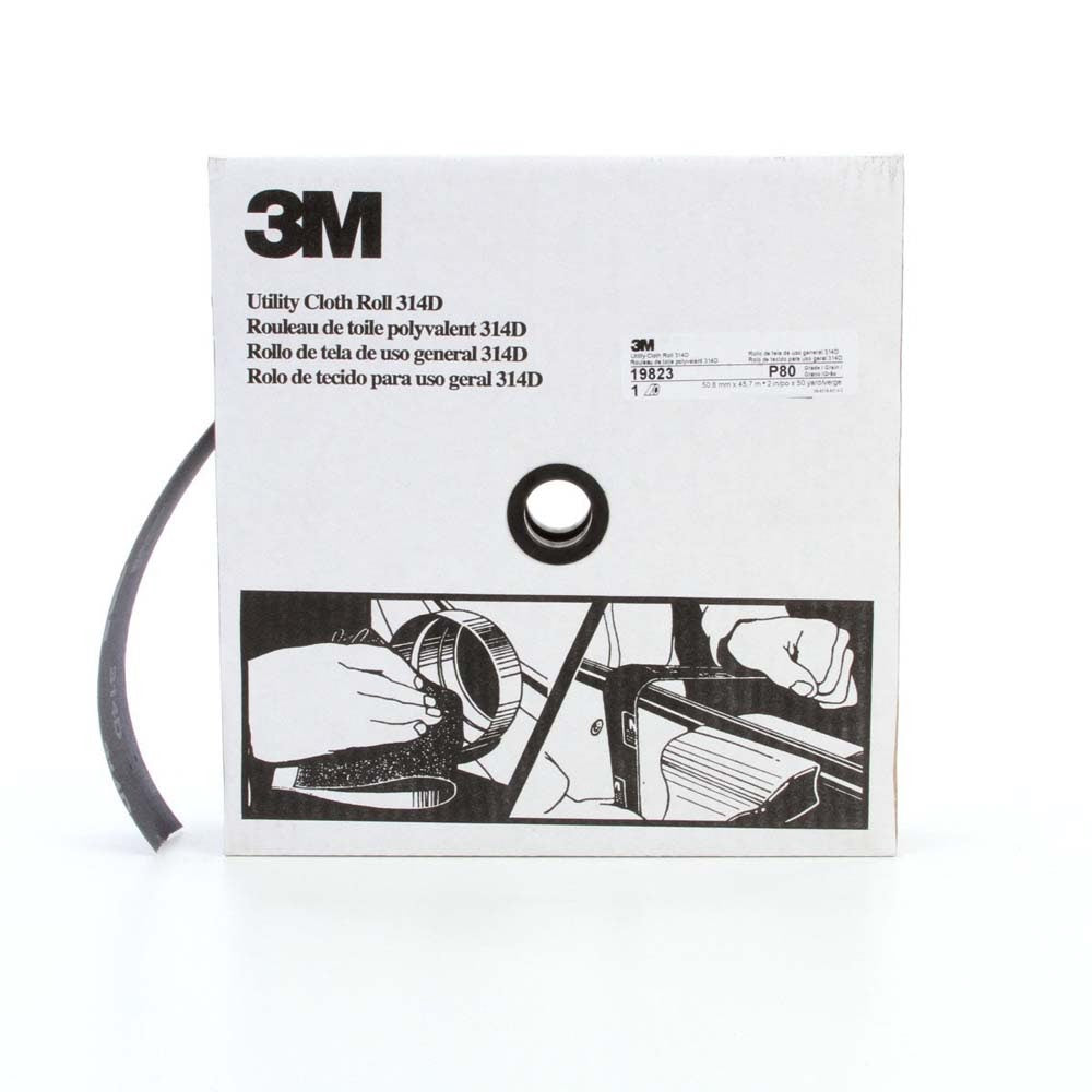 3M 314D Utility Cloth Roll , P80 J-weight, 2 in x 50 yd (7000118543)