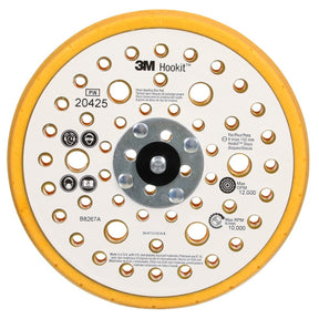 3M 20425 Hookit Soft Disc Pad, Hook and Loop Attachment, Soft, Yellow, 6 in x 1/2 in, 25 Holes (7000118613)  - (10Pack)