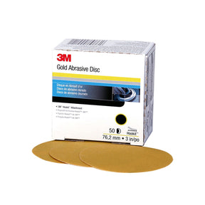 3M 236U 00917 Hookit Gold Disc, P180, 3 in (7000118759) (200 Pack)