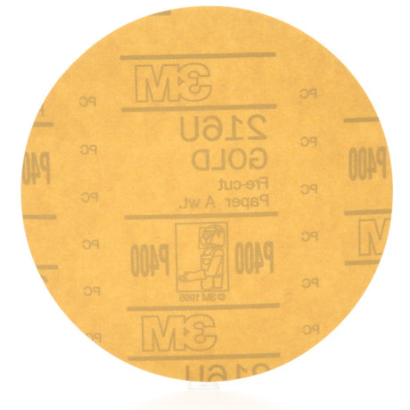3M 216U 00973 Hookit Gold Disc, Aluminum Oxide, P400, 6 in (7000119685) (400 Pack) - 2