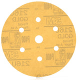 3M 216U 01073 Hookit Gold Disc Dust Free, Aluminum Oxide P400, 6 in, 7 Hole (7000119688) (400 Pack)