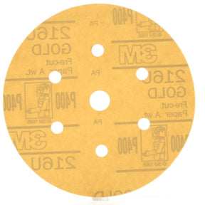 3M 216U 01073 Hookit Gold Disc Dust Free, Aluminum Oxide P400, 6 in, 7 Hole (7000119688) (400 Pack)
