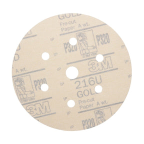 3M 216U 01075 Hookit Gold Disc Dust Free, Aluminum Oxide, P320, 6 in, 7 Hole (7000119689) (400 Pack)