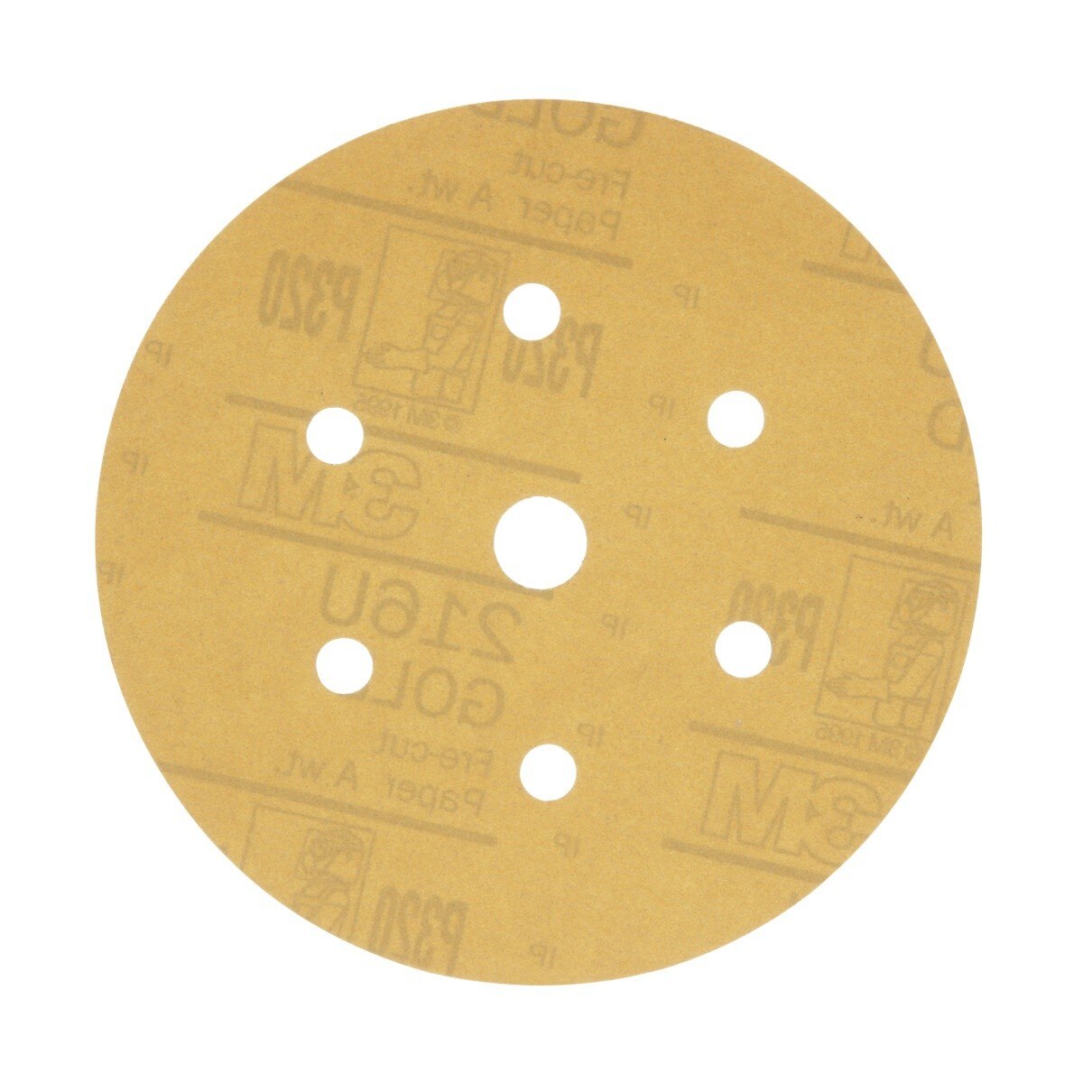 3M 216U 01075 Hookit Gold Disc Dust Free, Aluminum Oxide, P320, 6 in, 7 Hole (7000119689) (400 Pack) - 2