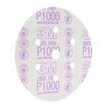 3M 01069 Hookit Finishing Film Abrasive Disc, Dust Free, P1000, White, 6 in, 7 Hole (7000119693) (400 Pack) - 3