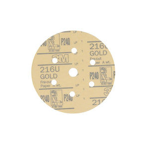 3M 216U 01077 Hookit Gold Disc Dust Free Aluminum Oxide P240 6 in 7 Hole (7000119697) (400 Pack)