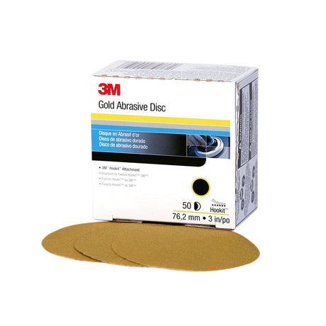 3M 216U 00912 Hookit Gold Disc, Aluminum Oxide, P500, 3 in (7000119710) (200 Pack)