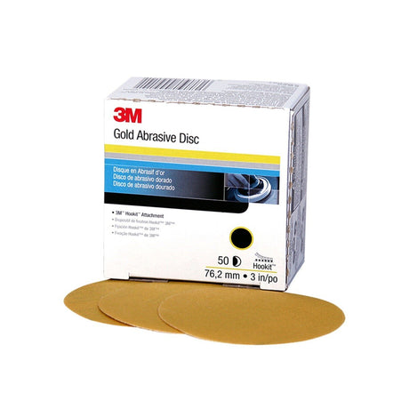 3M 216U 00915 Hookit Gold Abrasive Disc, Aluminum Oxide, P240, 3 in (7000119711) (200 Pack)