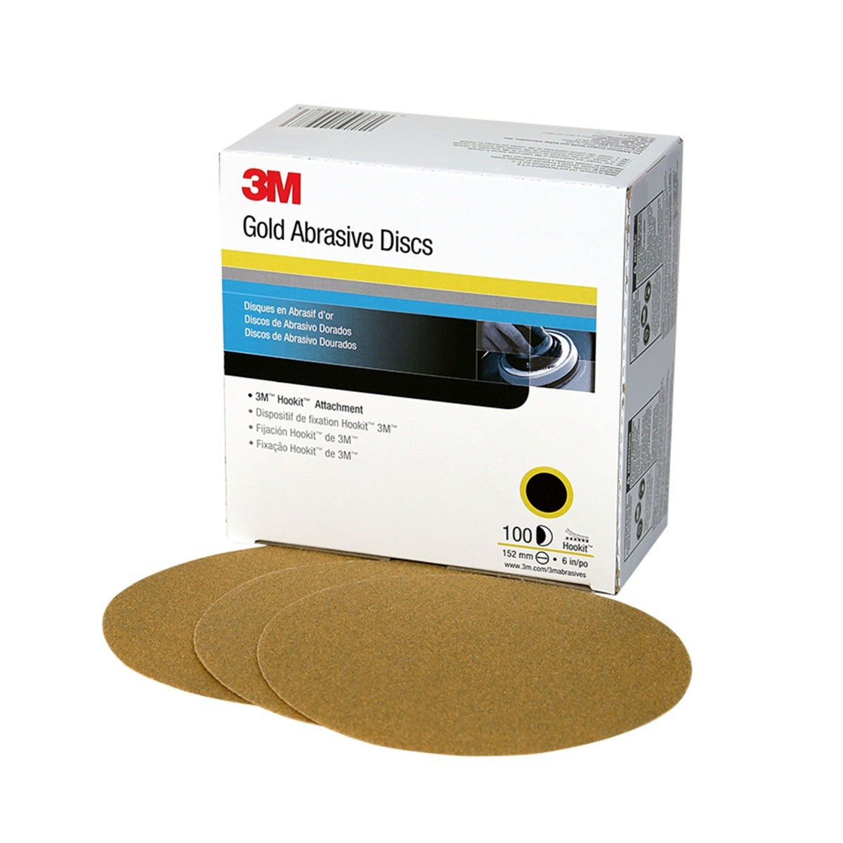 3M 216U 00977 Hookit Gold Abrasive Disc, P240, 6 in (7000119715) (100 Pack) - 3