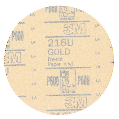 3M 216U 00923 Hookit Gold Disc, 6 in, P600, 50 Discs per Carton (7000119734) (50 Pack) - 6