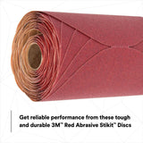 3M 316U 01114 Stikit Red Abrasive Sanding Disc, PSA, No Hole, Aluminum Oxide P120, Red, 6 in (7000119771) (600 Pack) - 4