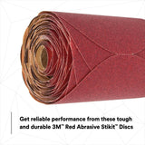 3M 316U 01116 Stikit Red Abrasive Disc, 6 in, P80, Aluminum Oxide, PSA, Red (7000119773) (100 Pack) - 7