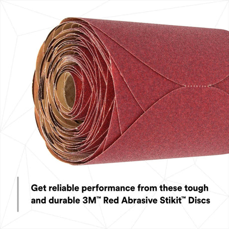 3M 316U 01116 Stikit Red Abrasive Disc, 6 in, P80, Aluminum Oxide, PSA, Red (7000119773) (100 Pack) - 7