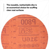3M 316U 01187 Hookit Red Abrasive Disc, No Hole, Aluminum Oxide P800, 6 in (7000119779) (300 Pack) - 4