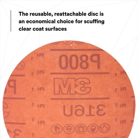 3M 316U 01187 Hookit Red Abrasive Disc, No Hole, Aluminum Oxide P800, 6 in (7000119779) (300 Pack) - 4