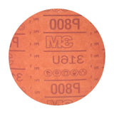 3M 316U 01187 Hookit Red Abrasive Disc, No Hole, Aluminum Oxide P800, 6 in (7000119779) (300 Pack) - 7