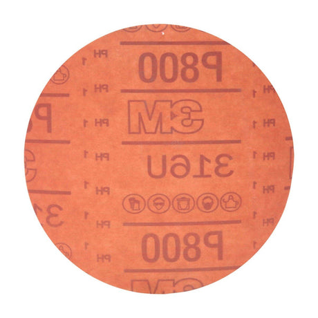 3M 316U 01187 Hookit Red Abrasive Disc, No Hole, Aluminum Oxide P800, 6 in (7000119779) (300 Pack) - 7
