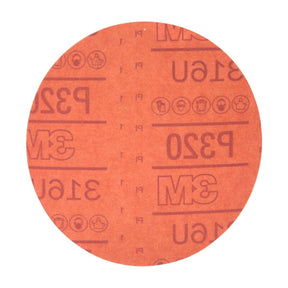 3M 316U 01219 Hookit Red Abrasive Sanding Disc, No Hole, P320, 6 in for Paint Prep (7000119782) (300 Pack)
