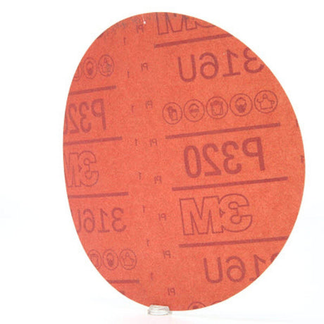 3M 316U 01219 Hookit Red Abrasive Sanding Disc, No Hole, P320, 6 in for Paint Prep (7000119782) (300 Pack) - 9
