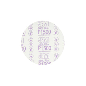 3M 260L 01184 Hookit Red Finishing Film Abrasive Disc, Aluminum Oxide P1500, 6 in (7000119790) (100 Pack)