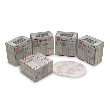 3M 260L 01185 Hookit Red Finishing Film Abrasive Disc, Aluminum Oxide, P1200, Red, 6 in (7000119791) (100 Pack) - 3