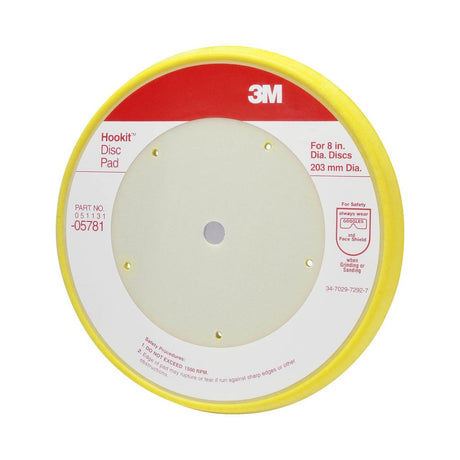 3M 05781 Hookit Abrasive Disc Pad, Dust Free, Medium Density Foam, Yellow, 8 in (7000119810)