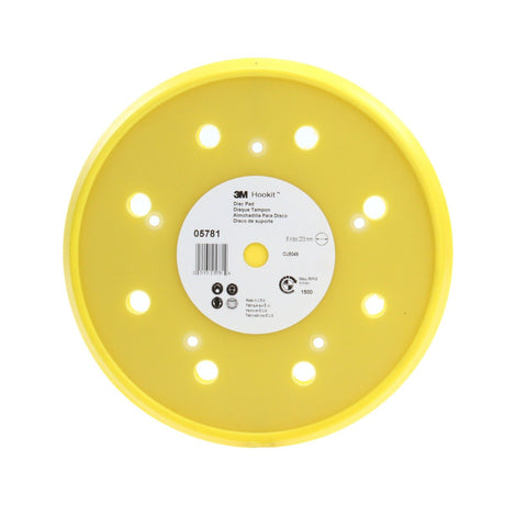 3M 05781 Hookit Abrasive Disc Pad, Dust Free, Medium Density Foam, Yellow, 8 in (7000119810) - 2