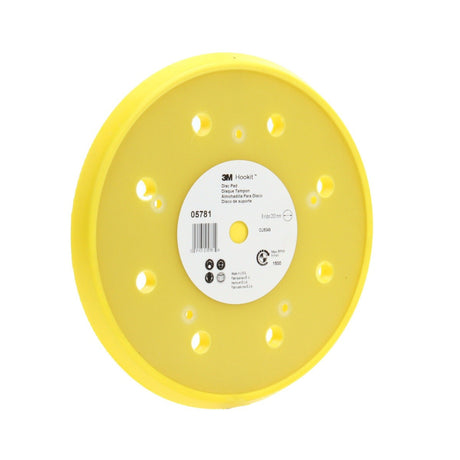 3M 05781 Hookit Abrasive Disc Pad, Dust Free, Medium Density Foam, Yellow, 8 in (7000119810) - 3