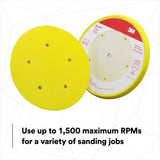 3M 05781 Hookit Abrasive Disc Pad, Dust Free, Medium Density Foam, Yellow, 8 in (7000119810) - 8