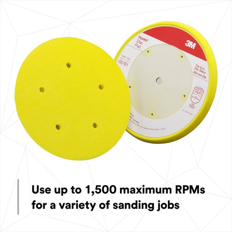 3M 05781 Hookit Abrasive Disc Pad, Dust Free, Medium Density Foam, Yellow, 8 in (7000119810) - 8