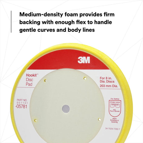3M 05781 Hookit Abrasive Disc Pad, Dust Free, Medium Density Foam, Yellow, 8 in (7000119810) - 10
