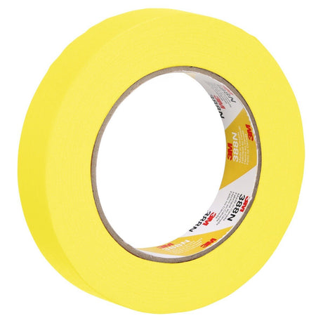 3M 388N Automotive Refinish Masking Tape, Yellow, Water Resistant, 24 mm x 55 m (06653) (7000119816)  - (36Pack)