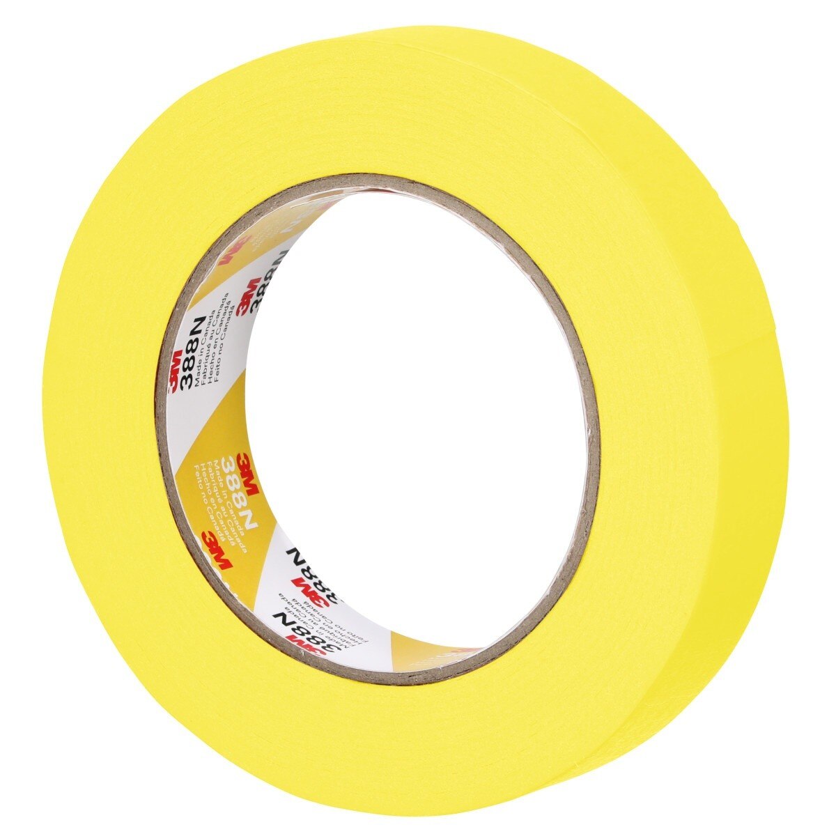 3M 388N Automotive Refinish Masking Tape, Yellow, Water Resistant, 24 mm x 55 m (06653) (7000119816)  - (36Pack) - 3