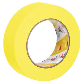 3M 388N 06654 Automotive Refinish Masking Tape, Yellow, Crepe Backing, Moisture and Solvent Resistant, 36 mm x 55 m (7000119817)  - (24Pack)