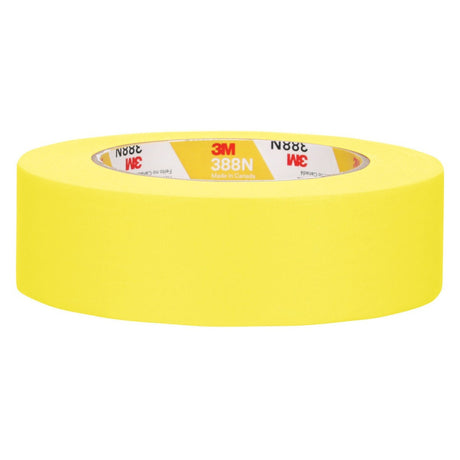 3M 388N 06654 Automotive Refinish Masking Tape, Yellow, Crepe Backing, Moisture and Solvent Resistant, 36 mm x 55 m (7000119817) - 2